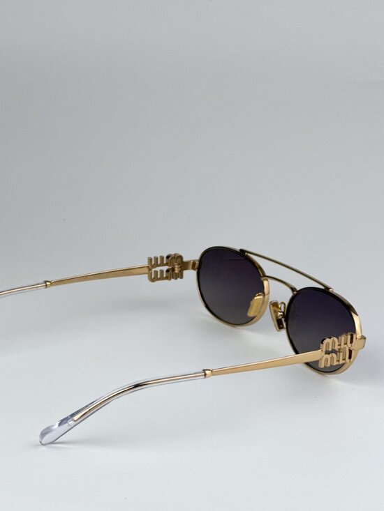 Miu Miu MU54ZS 5AK30C BRAND NEW Sunglasses Gold Gradient Mirror Pilot Unisex main image 6